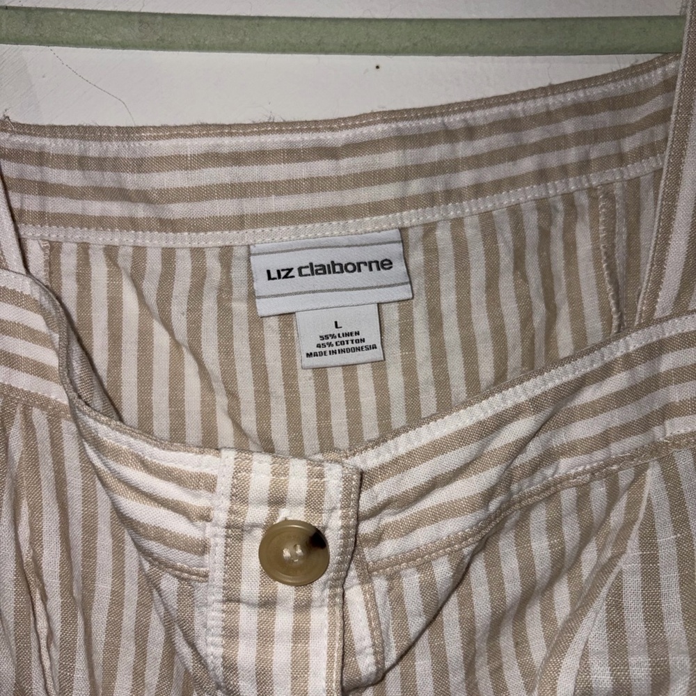 Liz Claiborne Beige Striped Midi Dress - Picture 2 of 9